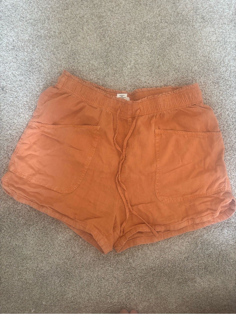 Nicole Miller Orange Drawstring Cargo Shorts